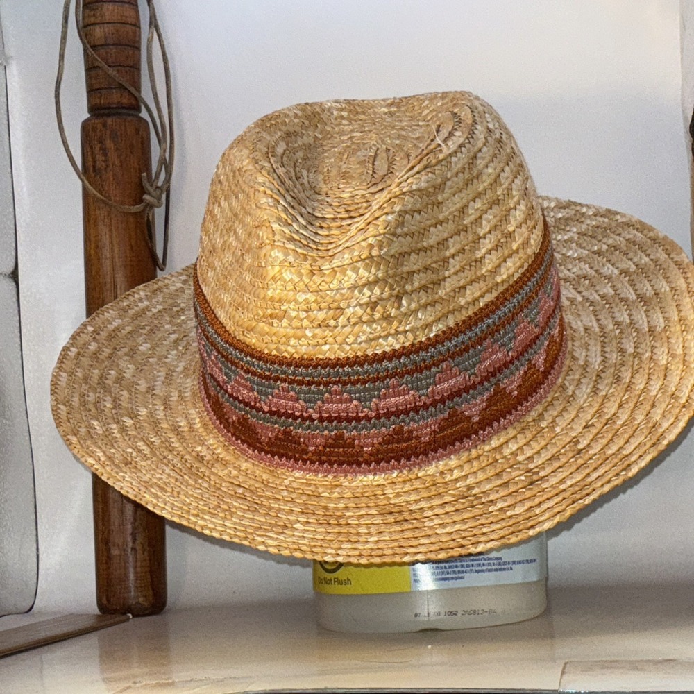 The Hats Company By Filippo Catarzi Made In Italy Straw Hat With Boho Band 8"
